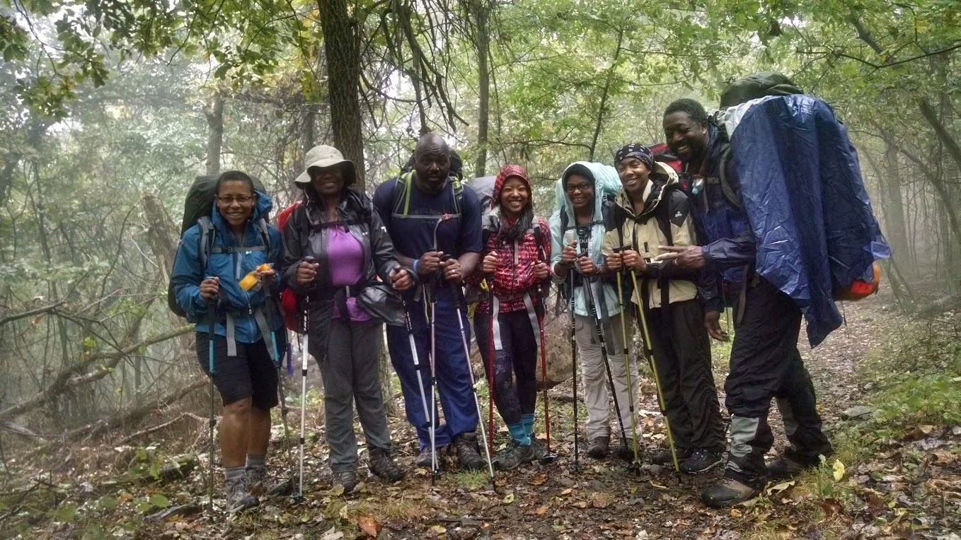 Outdoor Afro group on the Trail in 2016 Underground Rairoad hike from Brittany Leavitt