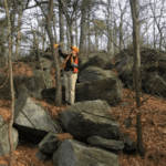 Repainting the National Park Service boundary line in bright yellow in Pennsylvania
