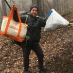Ridgerunner packing out trash along the A.T.