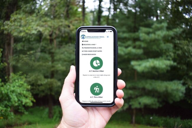 You can register your hike on ATCamp using your smartphone