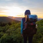 Hiker with Bear Canister at the Wisconson Black Bear Education Center