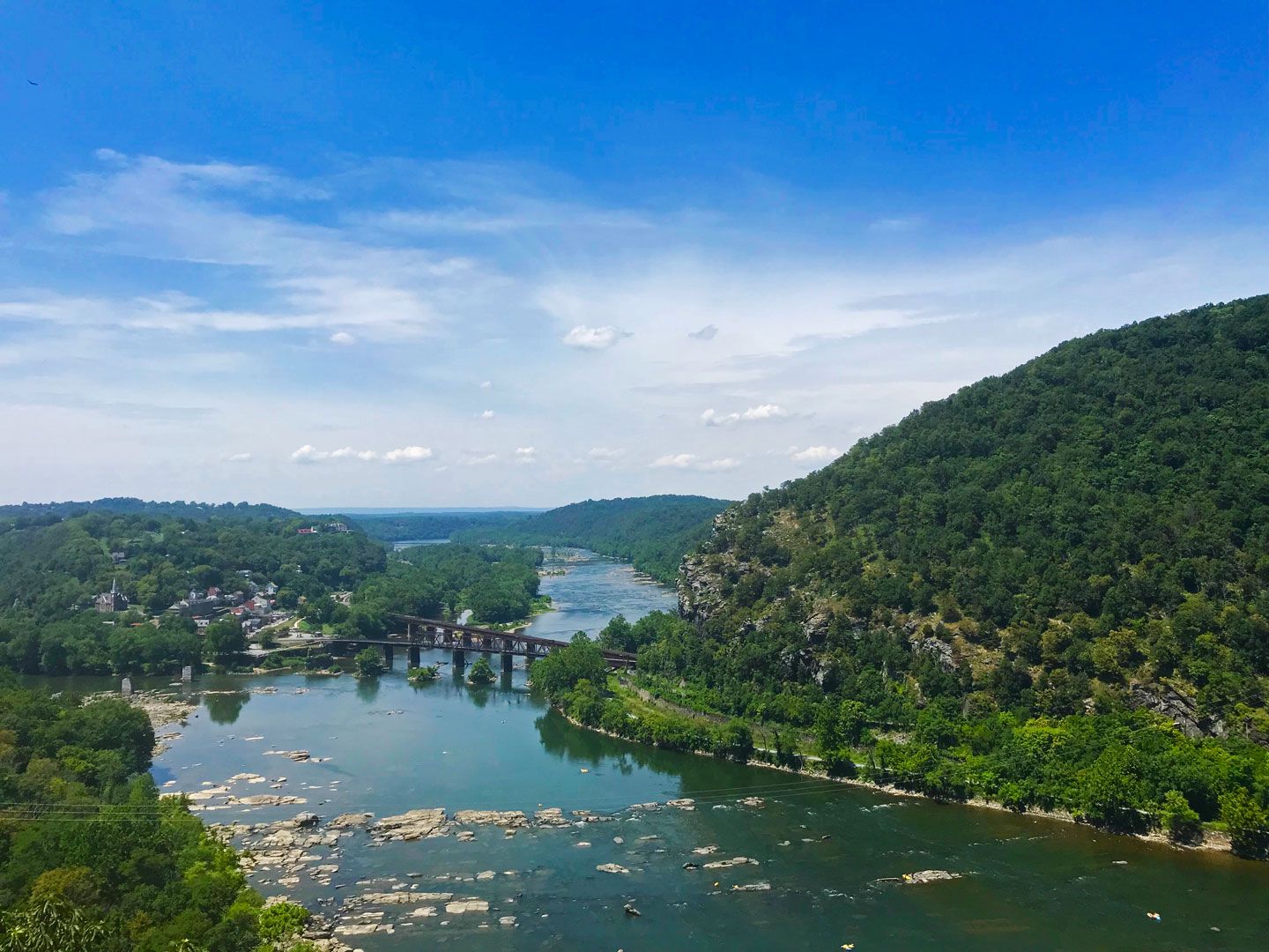 The Shendandoah and Potomac Rivers converge along The trail in historic Harpers Ferry, West Virginia. Photo by Estelle Maletz