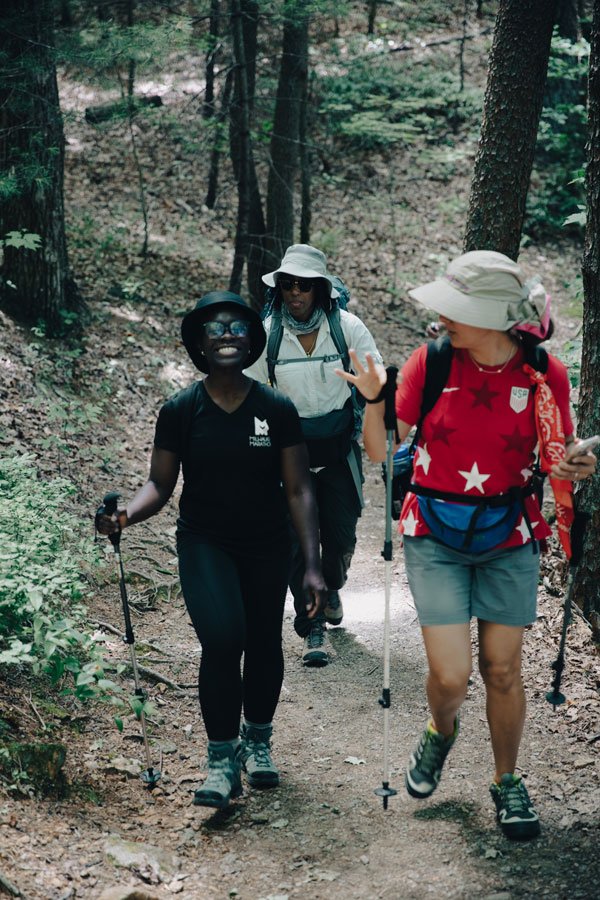 The women had a range of ability and familiarity with outdoor adventure. They represented various nationalities, having been born in the United States, Nigeria, Iran, India, Eritrea, and elsewhere. With respect to hiking the Appalachian Trail, each of them brought a unique perspective. Photo by Bonnie Bandurski