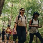 A group of women from the Refugee Women’s Network walk along the A.T. Approach Trail in Georgia. Photo by Bonnie Bandurski