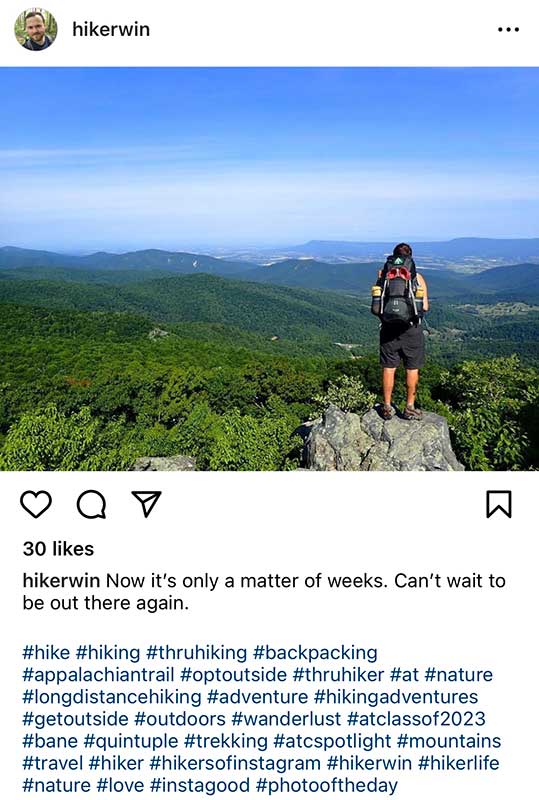 @hikerwin captures the beauty of an overlook on the Appalachian Trail