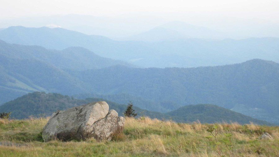 Blue mountain ridges in North Carolina
