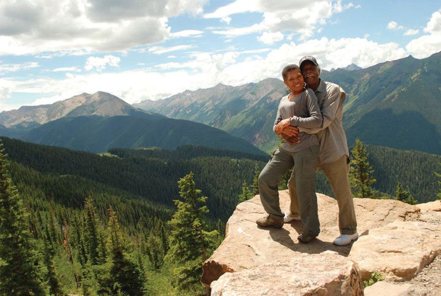 Audrey with her husband, Frank, at Rocky Mountain National Park in Aspen, Colorado
