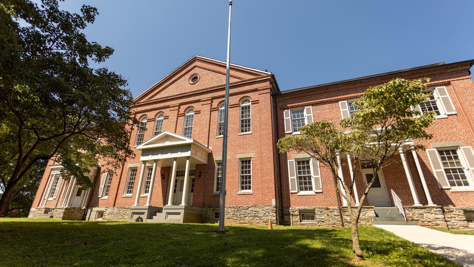 Appalachian Trail visitors taking the side trail to the Appalachian Trail Conservancy Headquarters and Visitor Center will pass through the Storer College campus, which is now overseen by the National Park Service. Photo: National Park Service / Claire Hassler