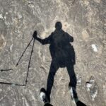 Hiker shadows on Cowrock Mountain. Photo by Erika "Sunny" Maguire