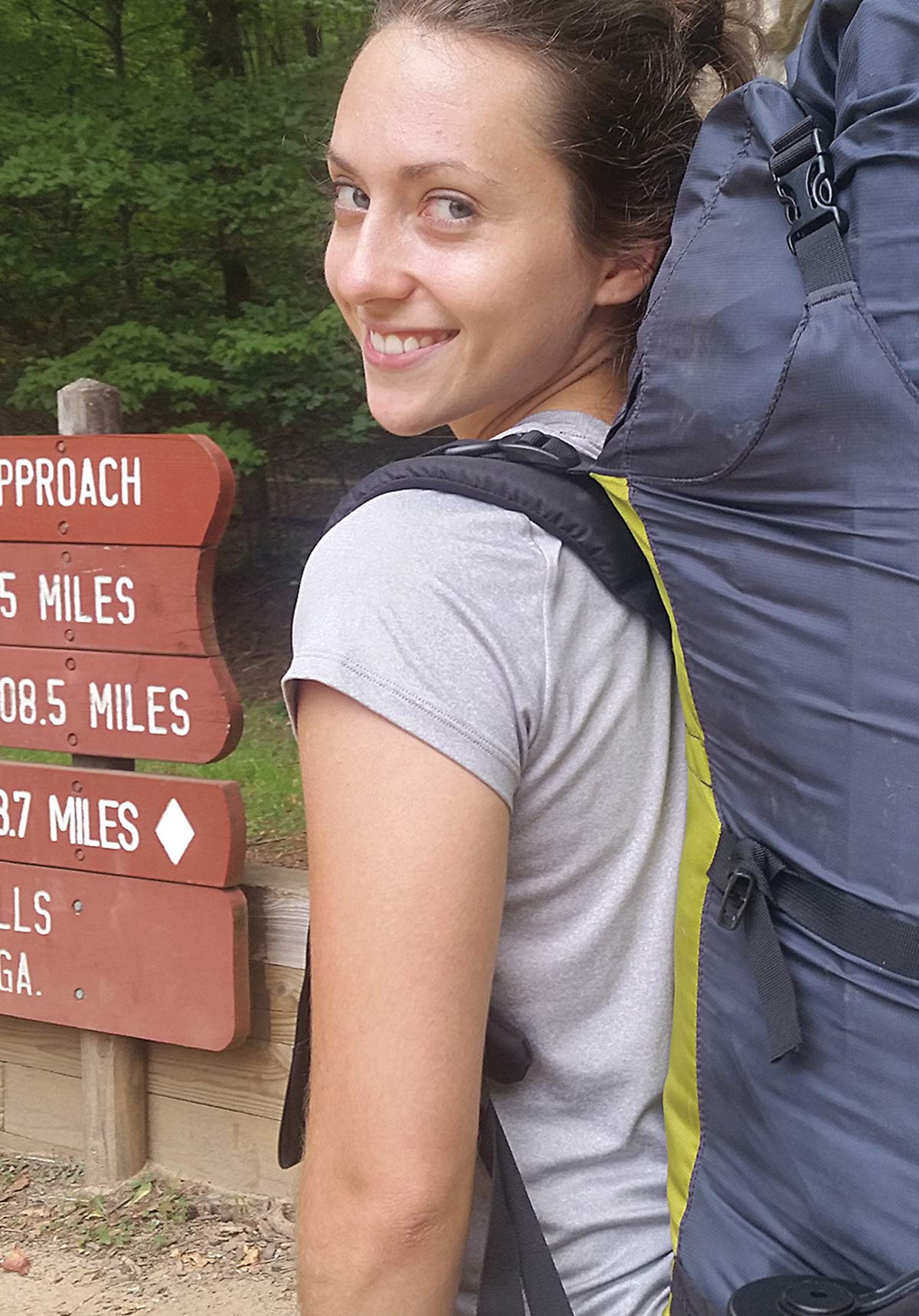 Caet Cash at the completion of her southbound thru-hike in Georgia
