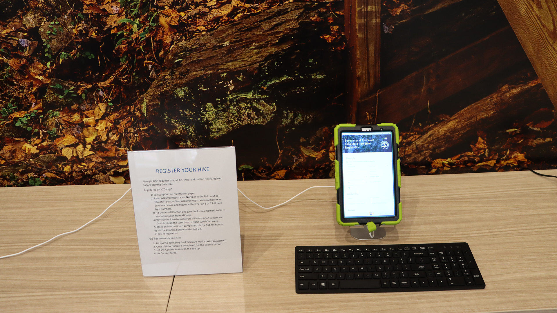 Image shows digital registration area.