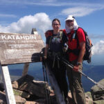 Katie 'Rainbow' Quinn and Kevin 'Gray Mountaineer' Quinn on Katahdin