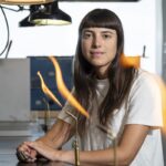 Mallory Weston in her metalworking studio