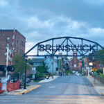 Brunswick welcome arch over downtown South Maple Avenue
