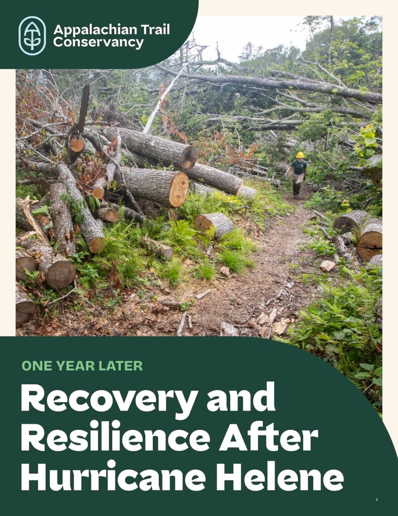Cover of ATC report titled "One Year Later: Recovery and Resilience After Hurricane Helene"