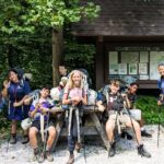 At an A.T. trailhead, this CBOBS crew gears up and prepares for a day of hiking.