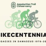 Poster for BikeCentennial by Appalachian Trail Conservancy, with cyclists illustration and event details.