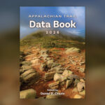 Front cover of the Appalachian Trail Data Book 2016, showing a rocky trail leading toward misty mountains.
